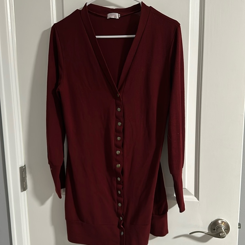 Women’s Red Button Down Cardigan